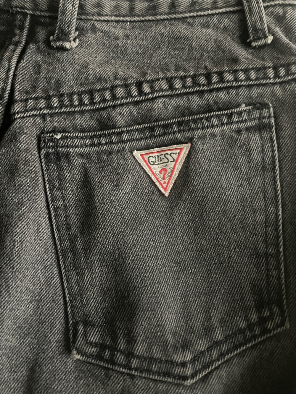100% Authentic vintage GUESS denim mini skirt late 80s early 90s Y2K size 31